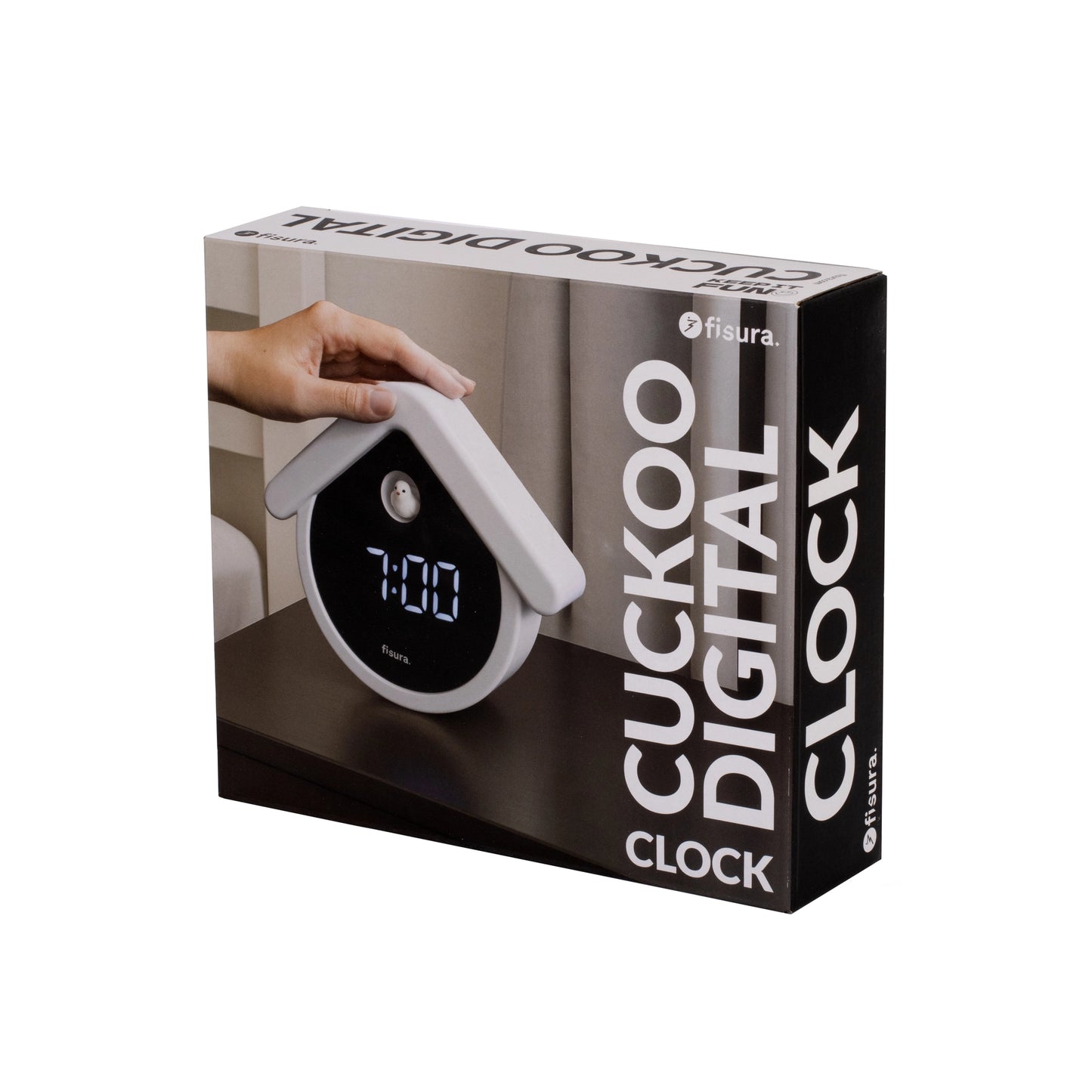 Digital Small Cuckoo Clock (Blk/Whi)