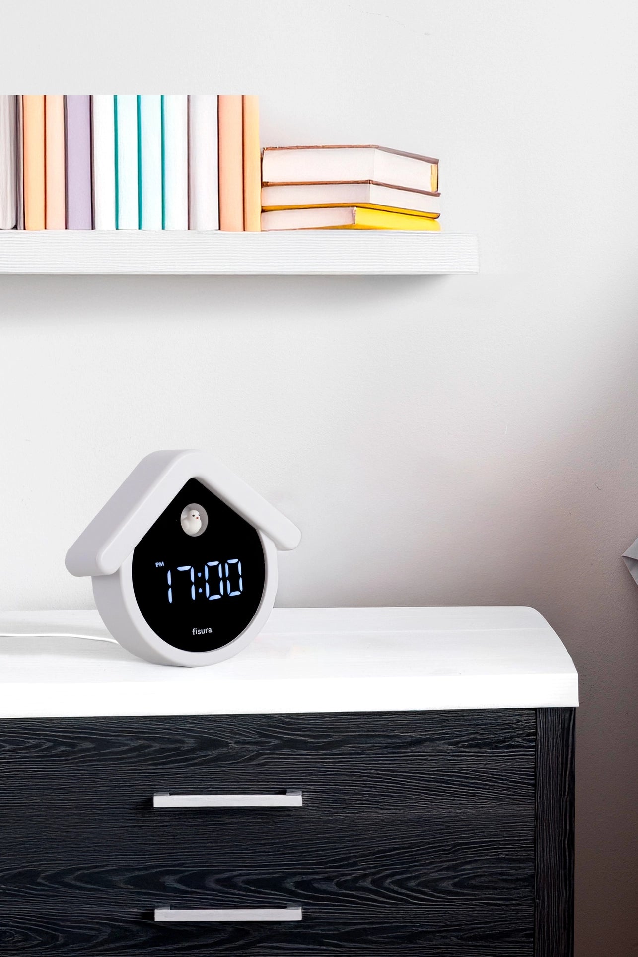 Digital Small Cuckoo Clock (Blk/Whi)