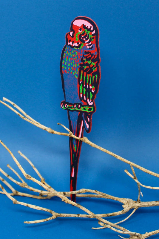 Parakeet Bookmark (Red/Blue)