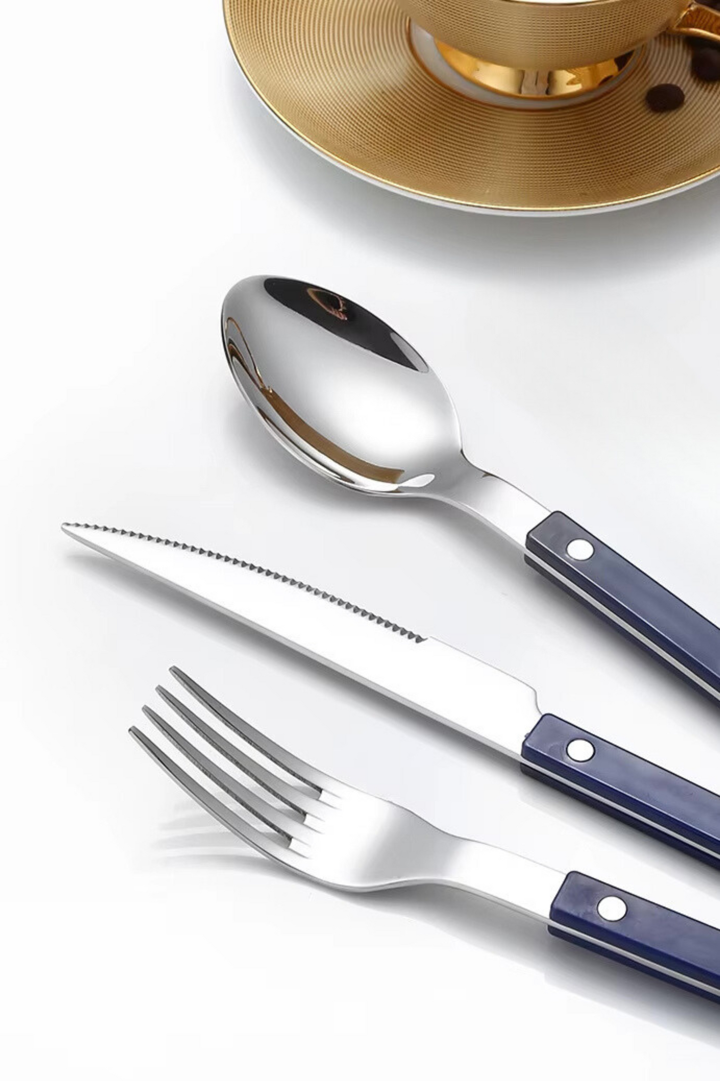 4pc Bistrot Cutlery Set (Navy)
