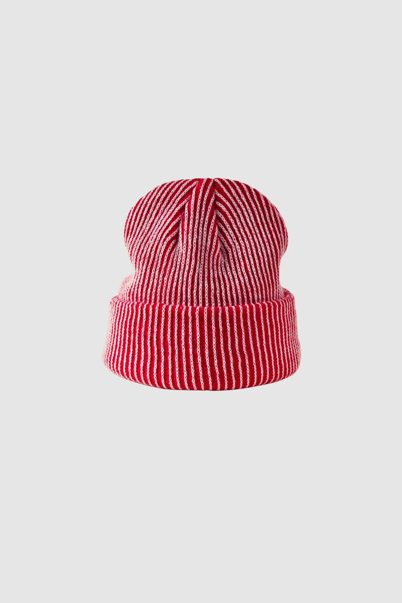 Stripe Knit Beanie (Red)