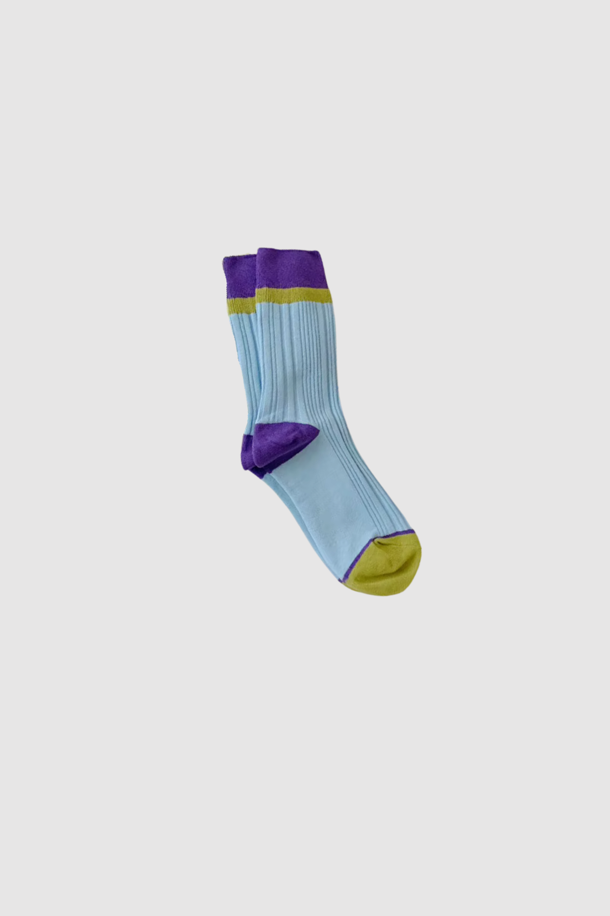Block Multi Socks (Sky Blue)