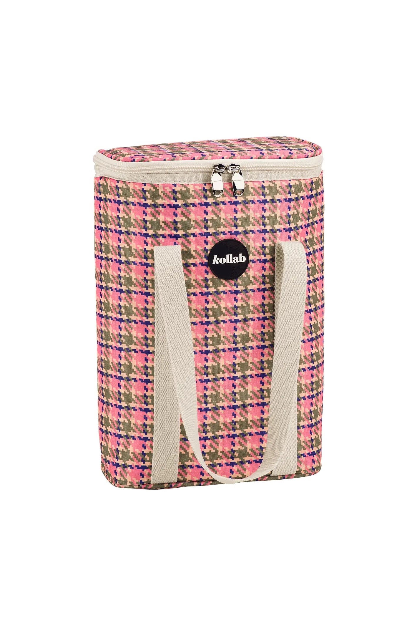 Wine Cooler Bag (Pink Houndstooth)
