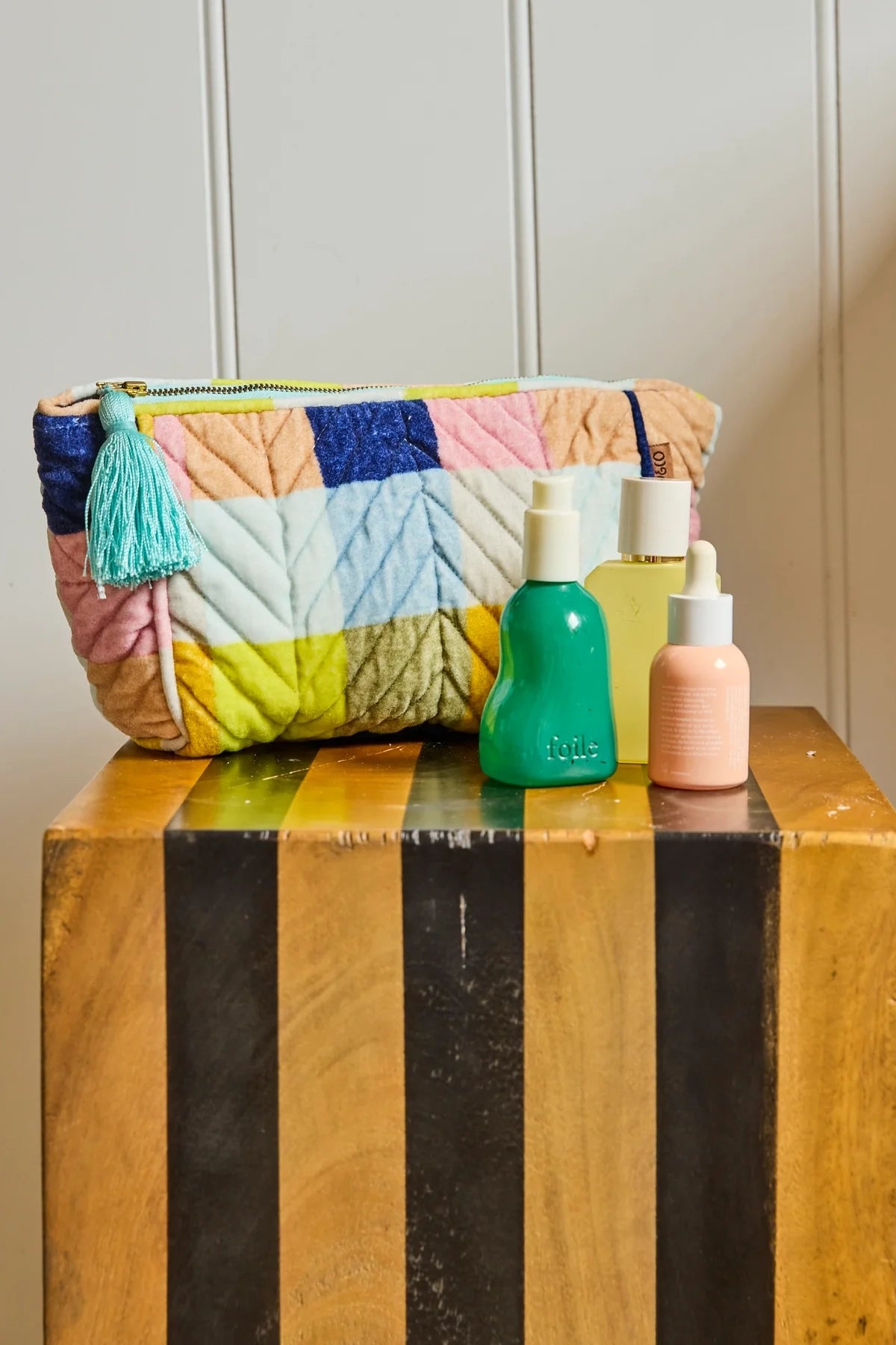 Florida Tartan Velvet Toiletry Bag