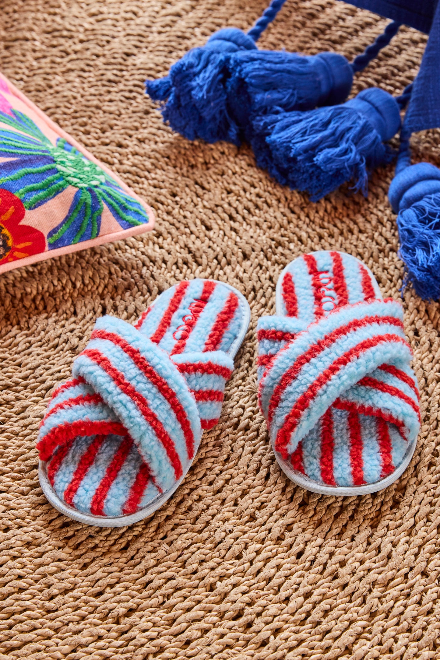 Hamilton Stripe Adult Sherpa Slippers
