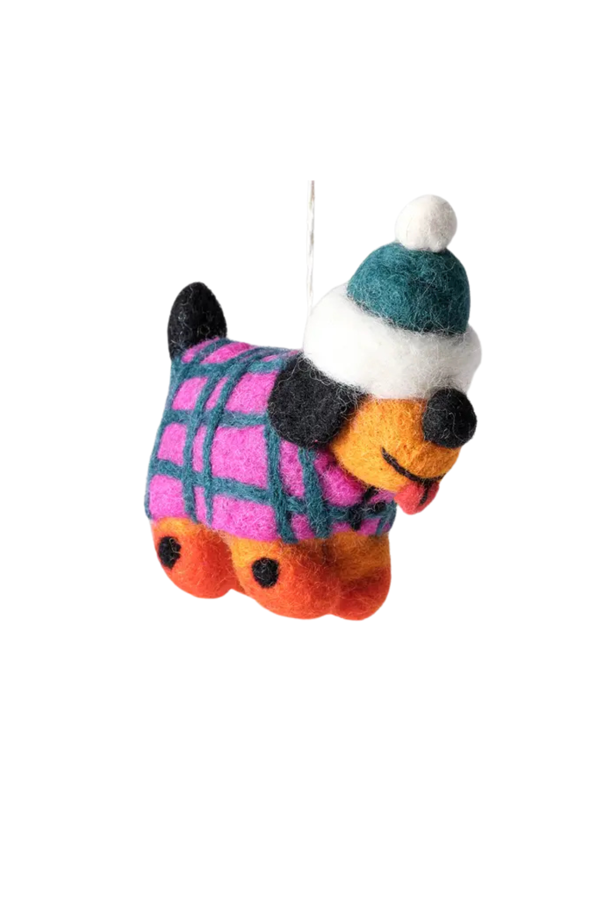 Toots Dog in a Hat Hanging Felt Ornament