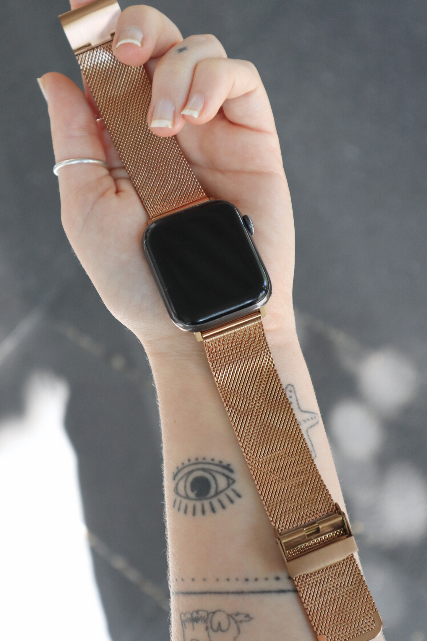 Chain Mesh Band (Brushed Rose Gold)