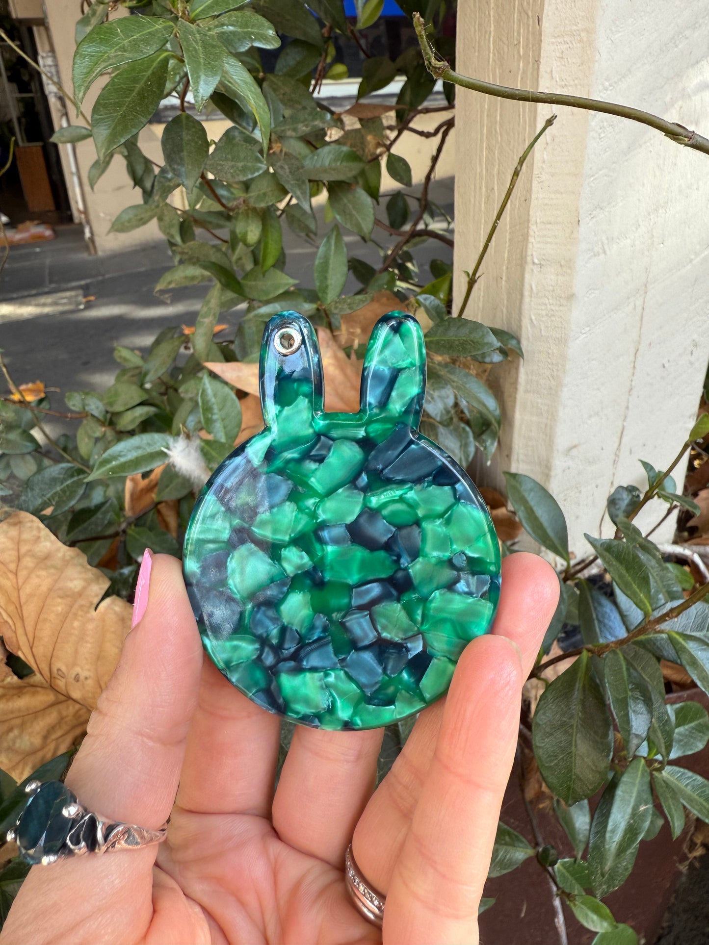 Bunny Compact Mirror (Green)