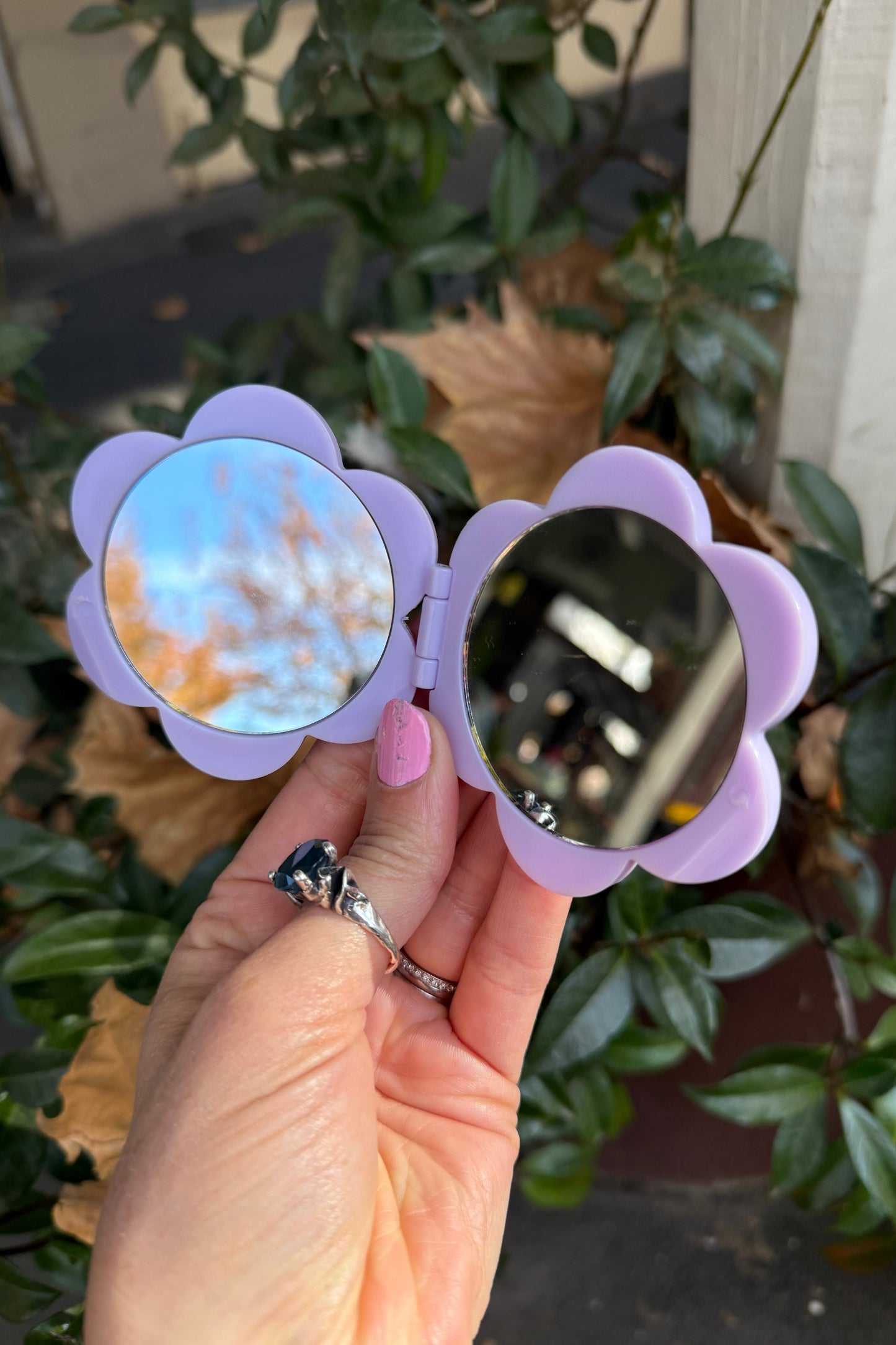 Flower Compact Mirror (Lilac)