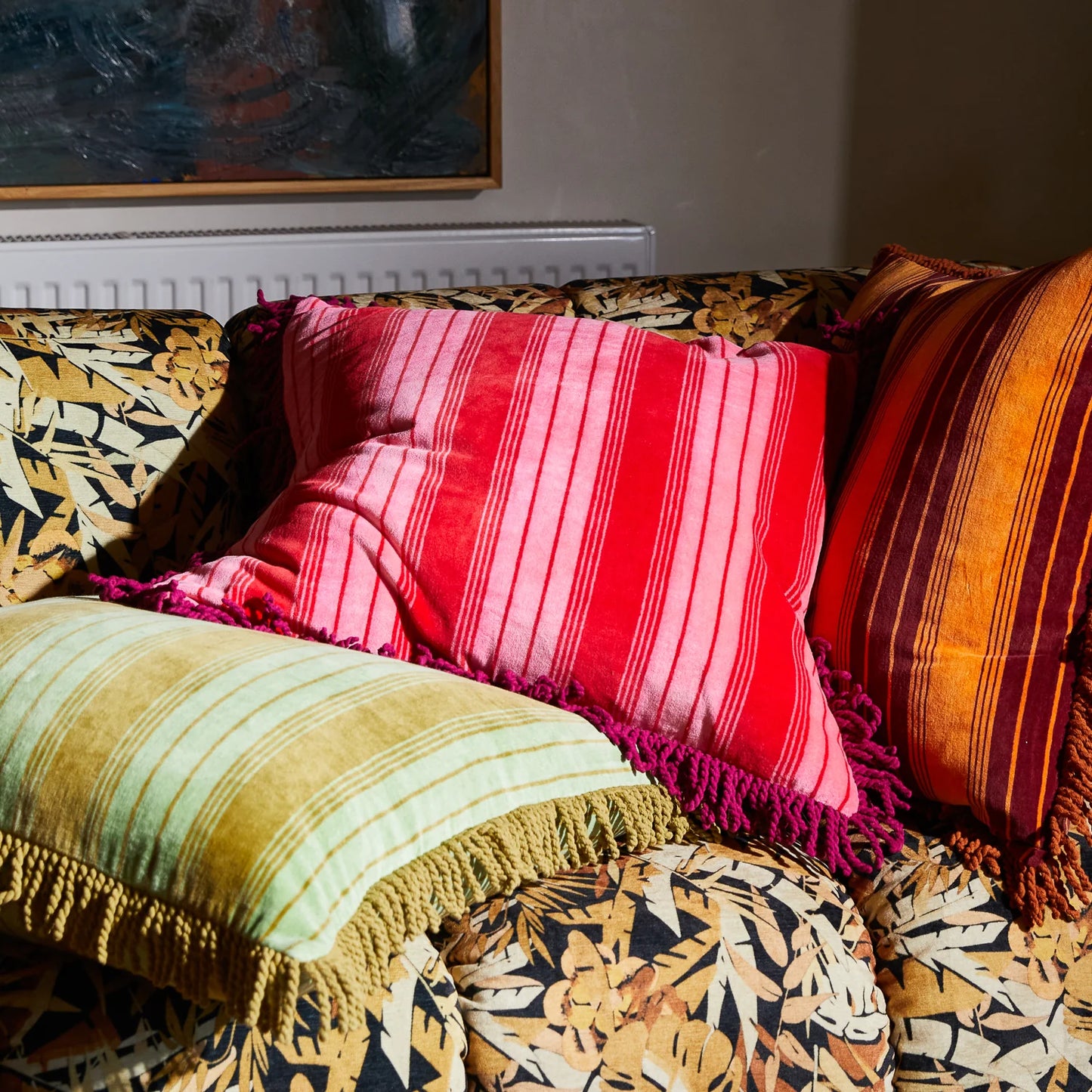 Brigitte Velvet Cushion (Cosmo Pink)