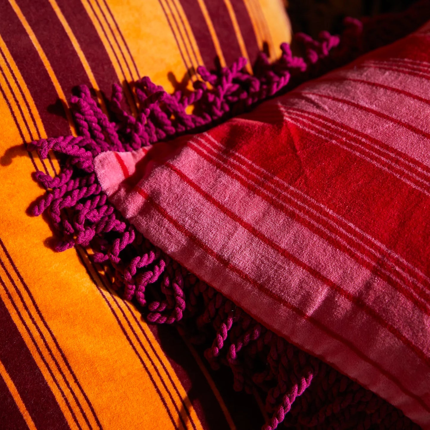Brigitte Velvet Cushion (Cosmo Pink)