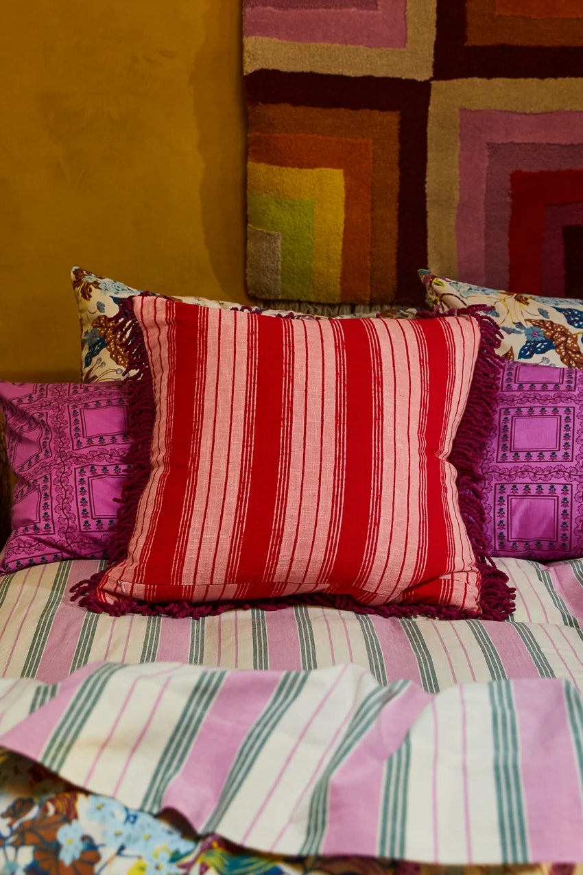 Brigitte Velvet Cushion (Cosmo Pink)