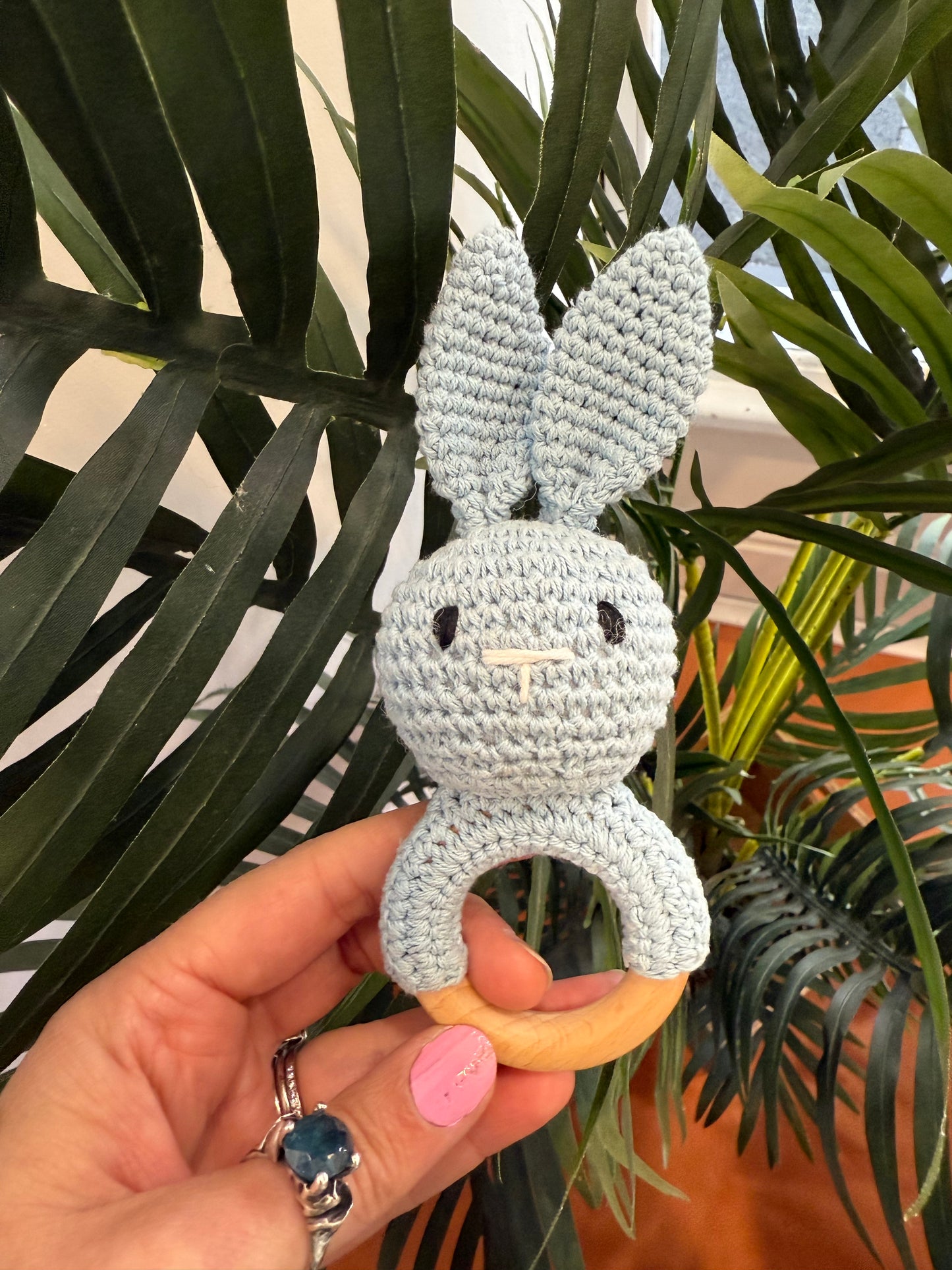 Crochet Rattle (Blue Bunny)