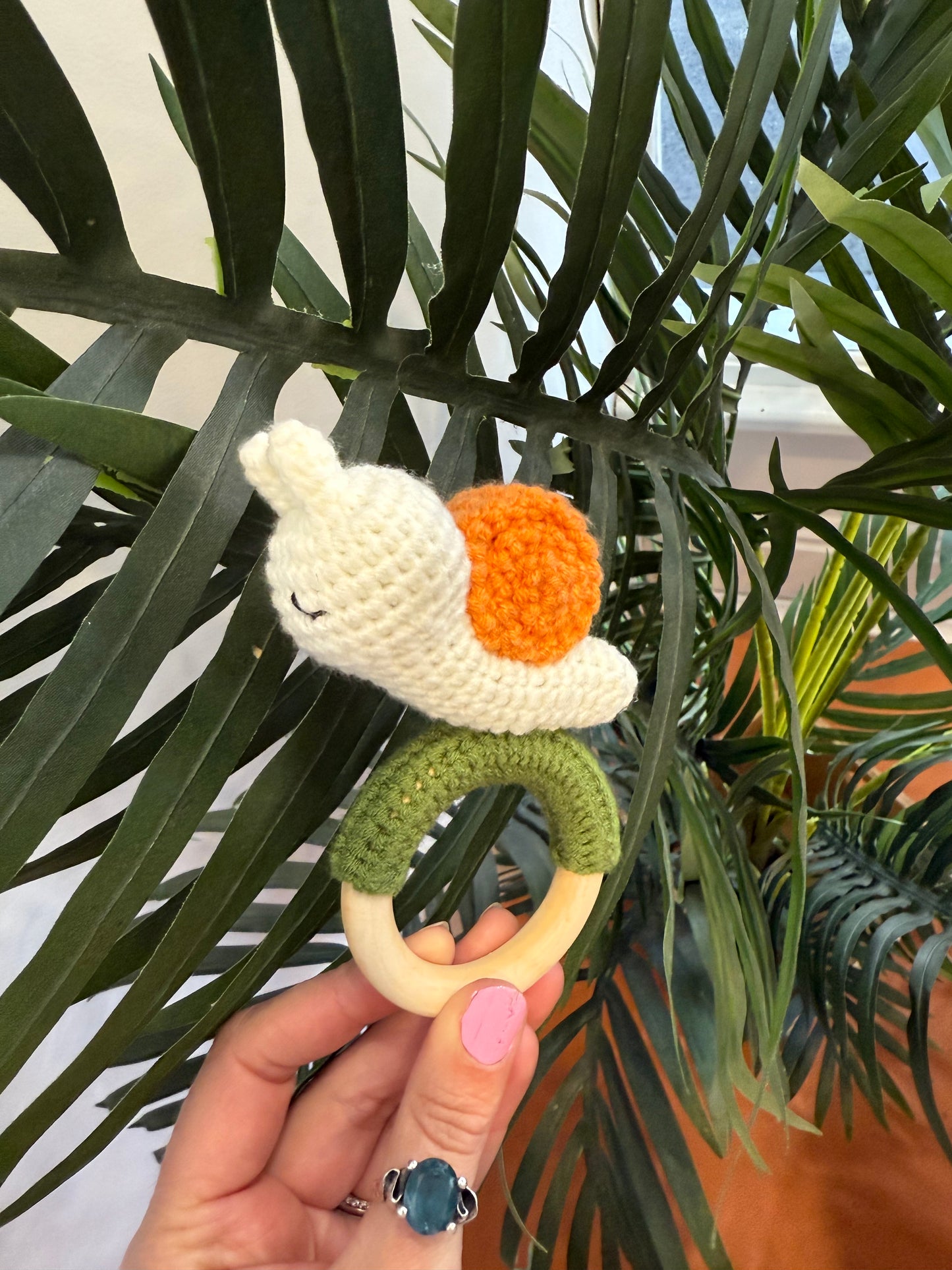 Crochet Rattle (Snail)