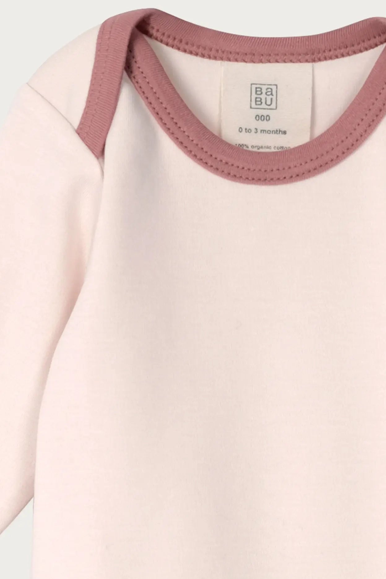 Long Sleeve Contrast Bodysuit (Petal)