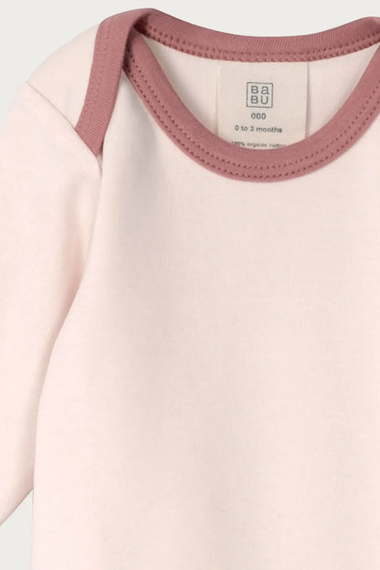 Long Sleeve Contrast Bodysuit (Petal)