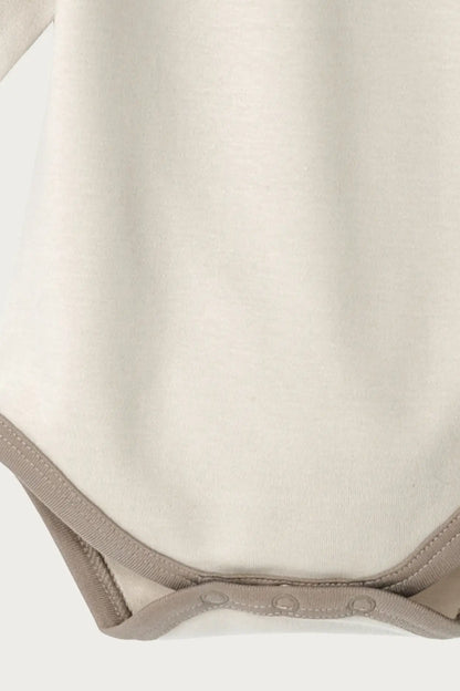 Long Sleeve Contrast Bodysuit (Oat)