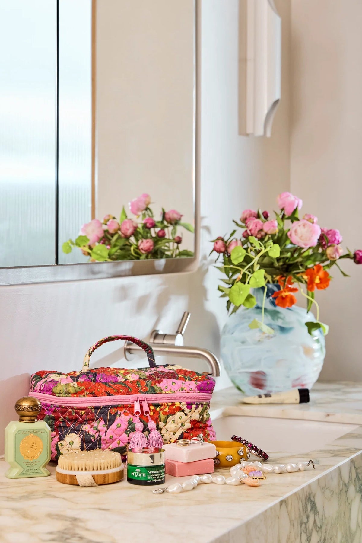 Australian Bush Blossom Quilted Toiletry Case
