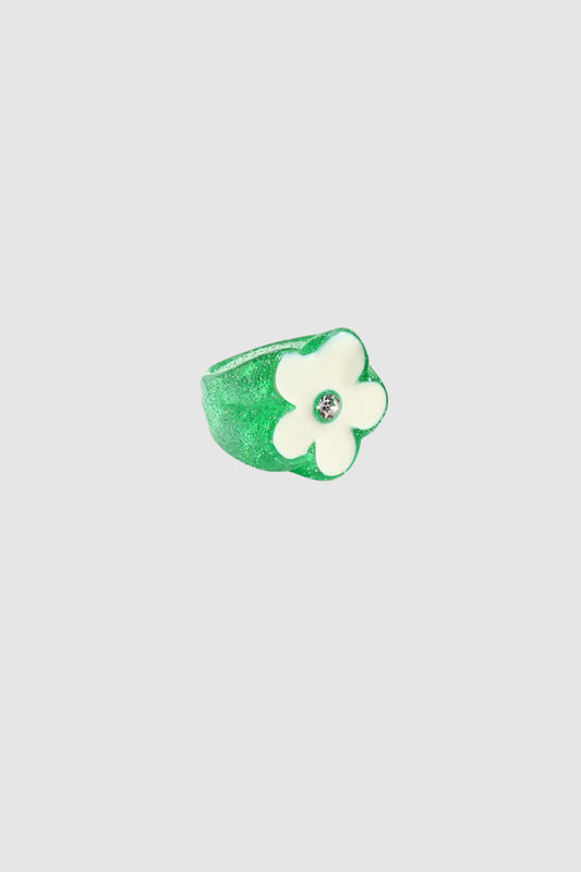 Flower Ring (Grn/Whi)