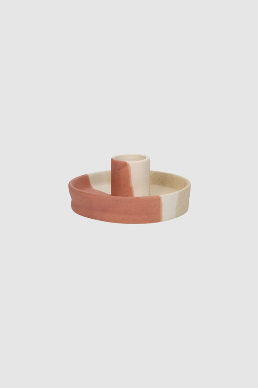 Flat Dish Candle Holder (Terr/Crms)