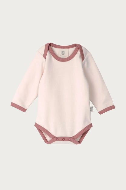 Long Sleeve Contrast Bodysuit (Petal)