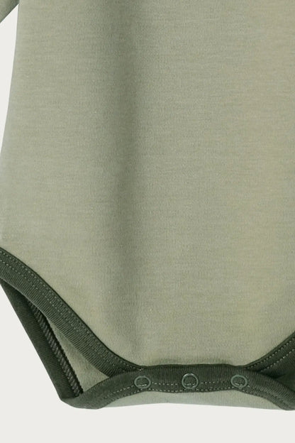 Long Sleeve Contrast Bodysuit (Sage)