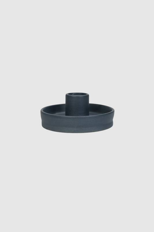 Flat Dish Candle Holder (Navy)