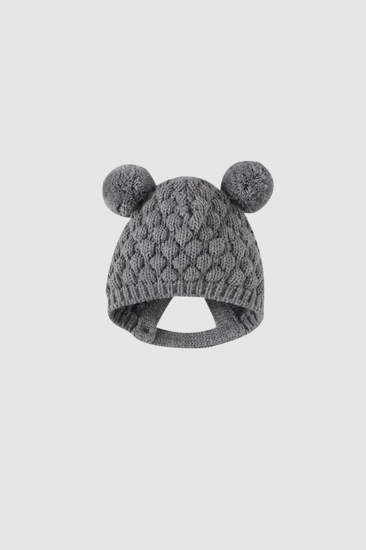Knit Baby Beanie (Grey)