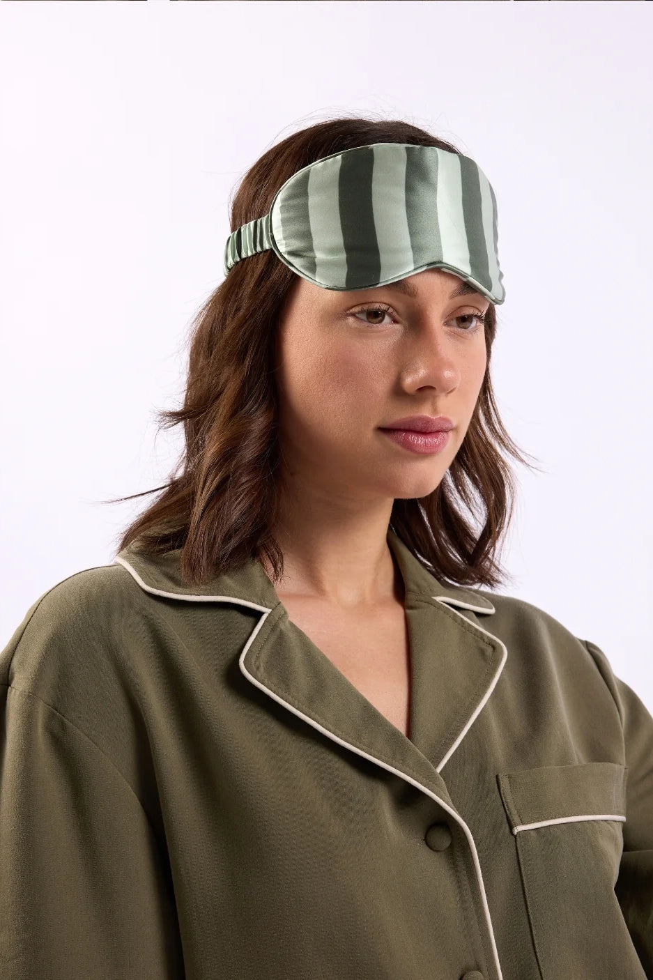Silk Eye Mask (Wasabi Stripes)