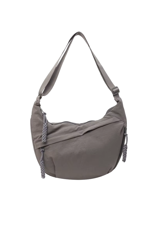 Leona Large Crescent Nylon Bag (Char)