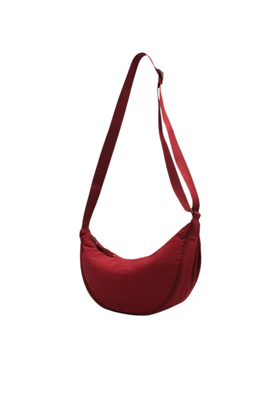 Mavis Crescent Nylon Bag (Wine)