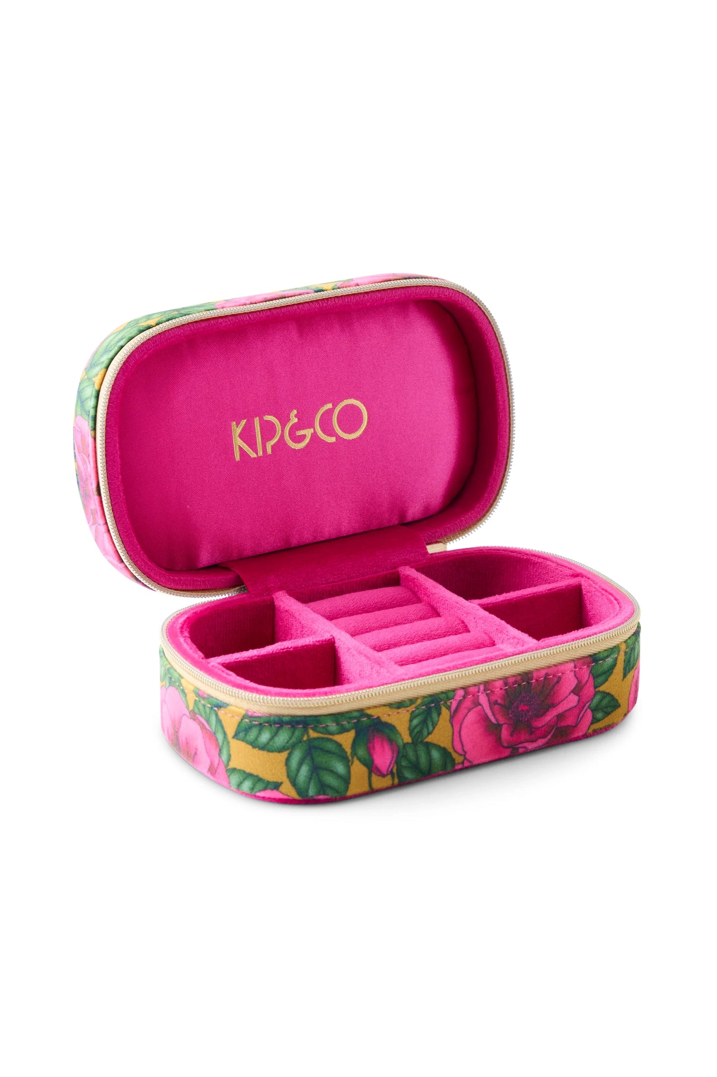 Golden Peony Velvet Jewellery Box