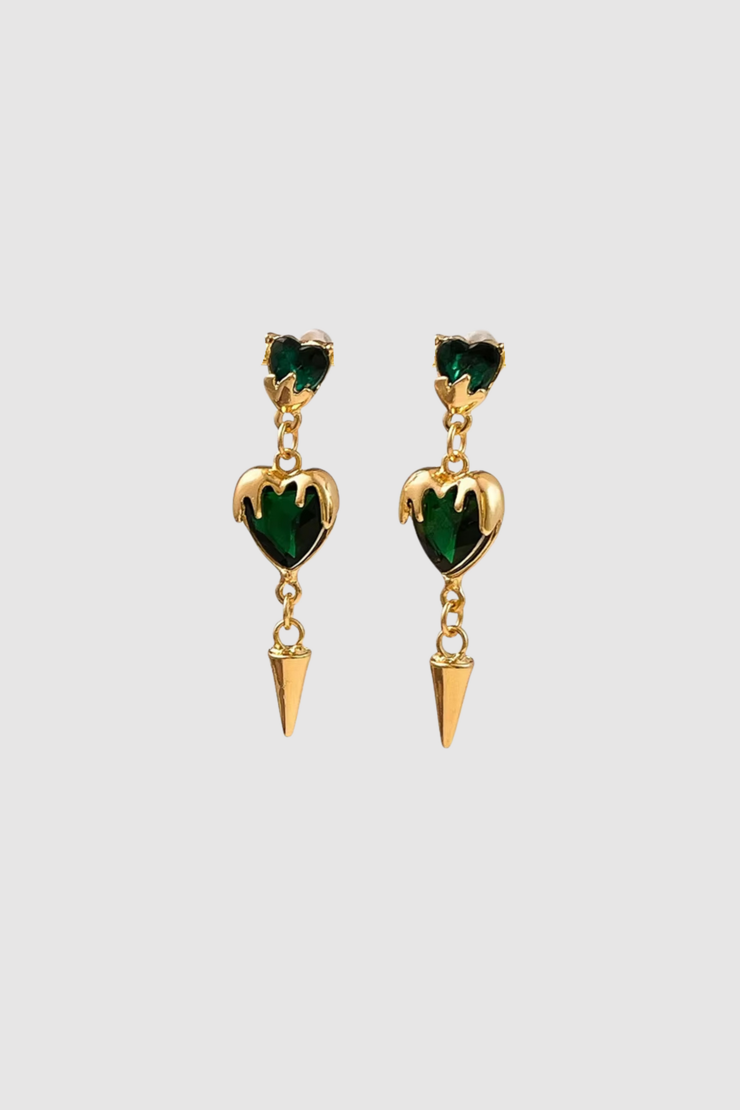 Heart Earrings (Green)