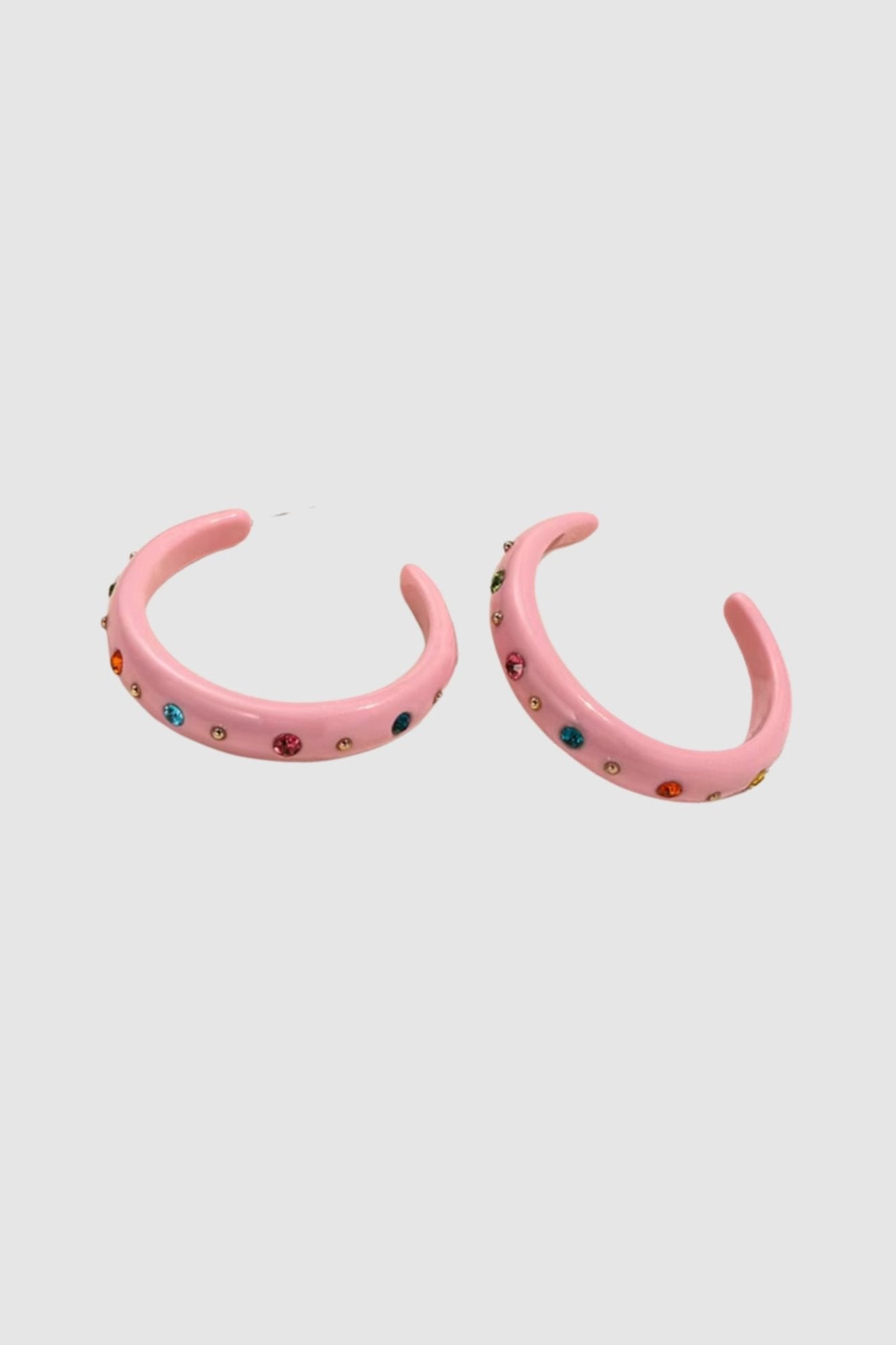 Large Bling Hoops (Pink)