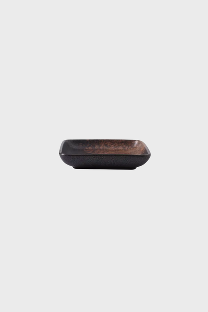 Square Ceramic Dish (Blk Brn)