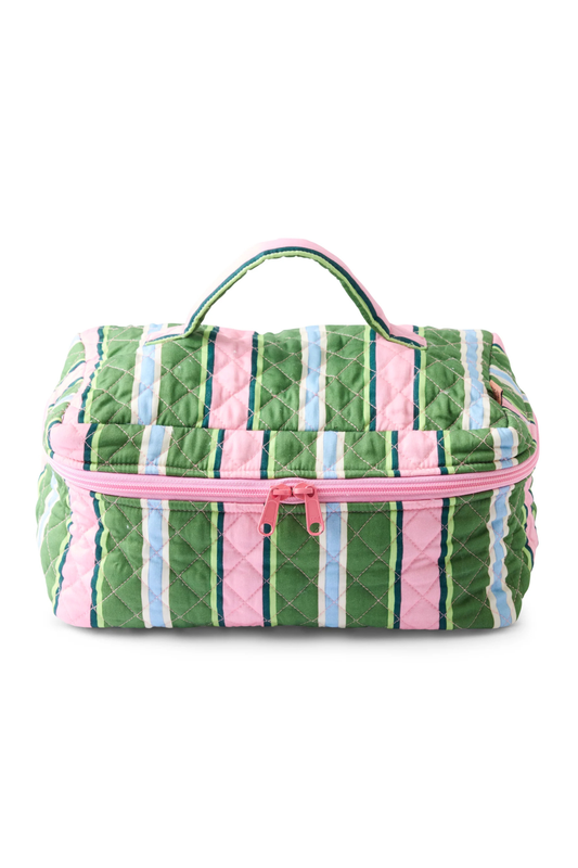 Cactus Stripe Quilted Toiletry Case