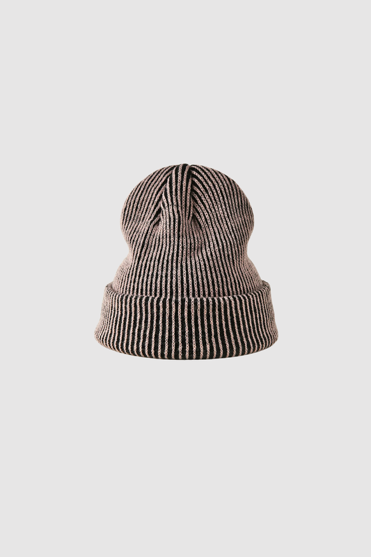 Stripe Knit Beanie (Black)