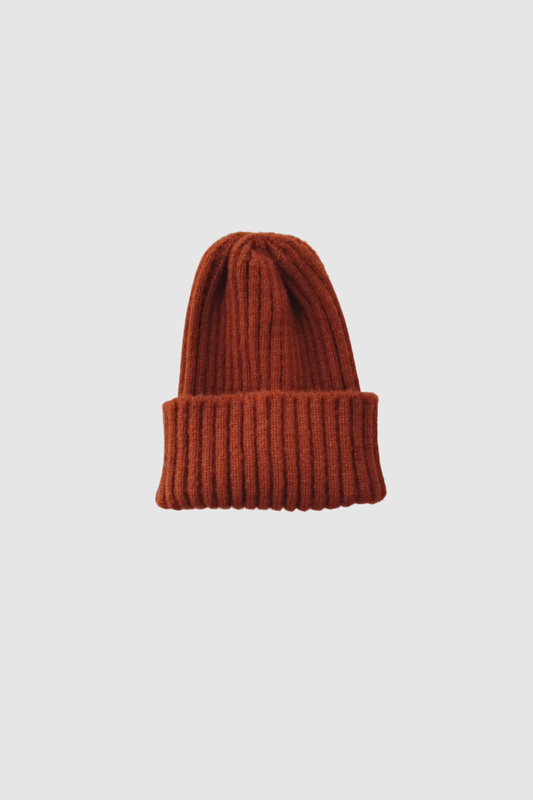 Kids Rib Beanie (Rust)