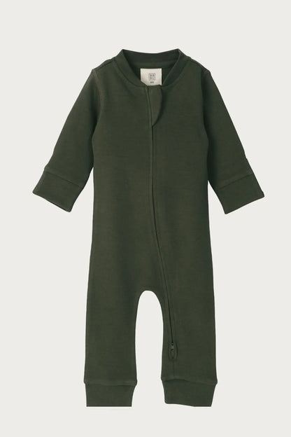 Footless Onesie Zipsuit (Moss)