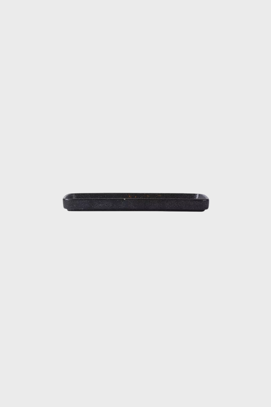 Med Rectangle Ceramic Dish (Blk Brn)