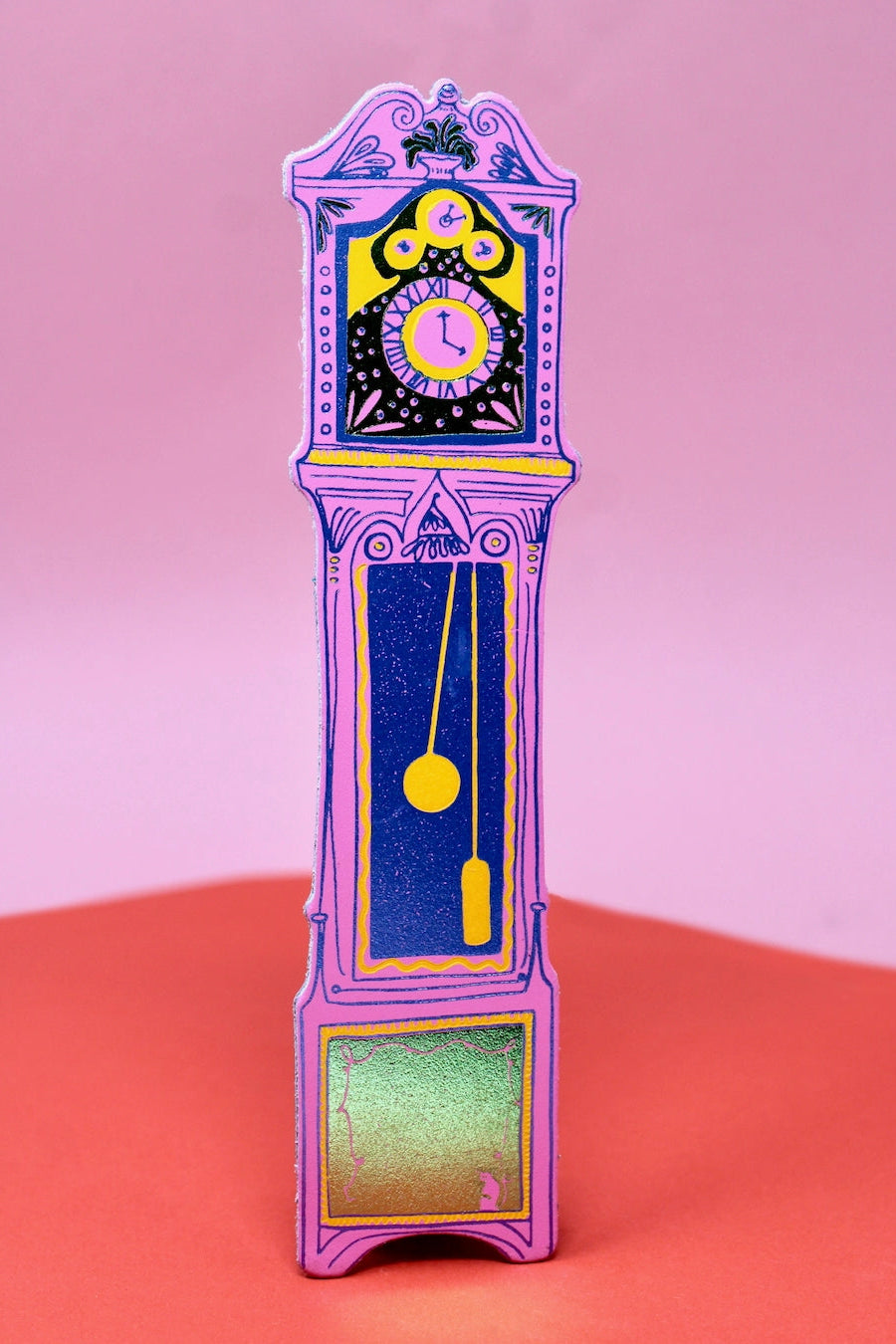 Grandfather Clock Bookmark (Hot Pink)
