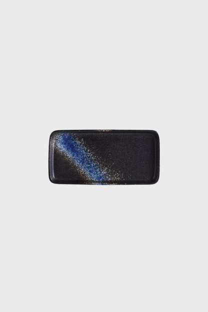Med Rectangle Ceramic Dish (Blk Blu)