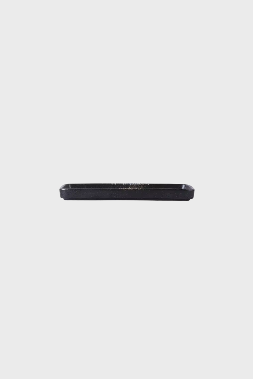 Med Rectangle Ceramic Dish (Blk Blu)