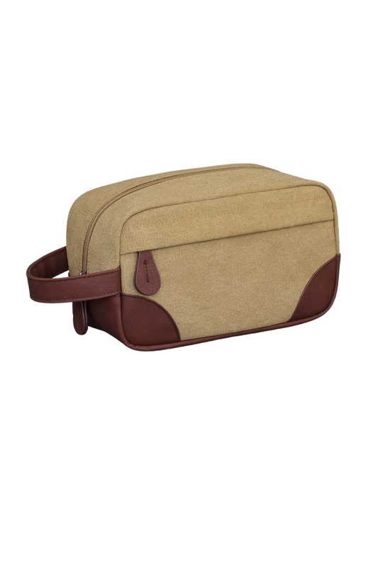 Norman Toiletry Bag (Khaki/Tan)