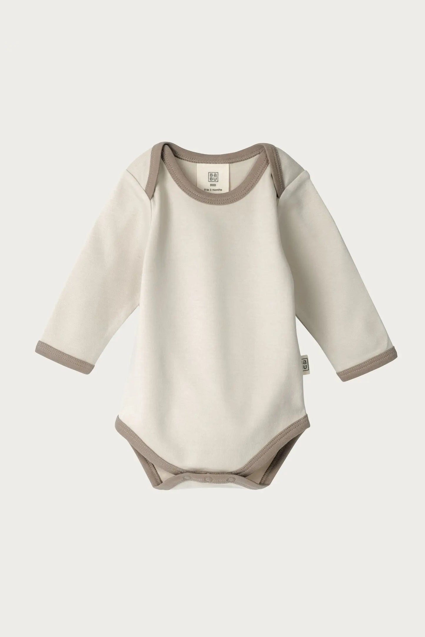 Long Sleeve Contrast Bodysuit (Oat)