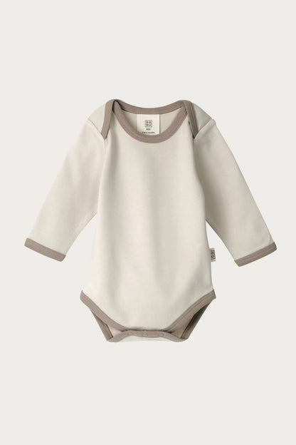 Long Sleeve Contrast Bodysuit (Oat)