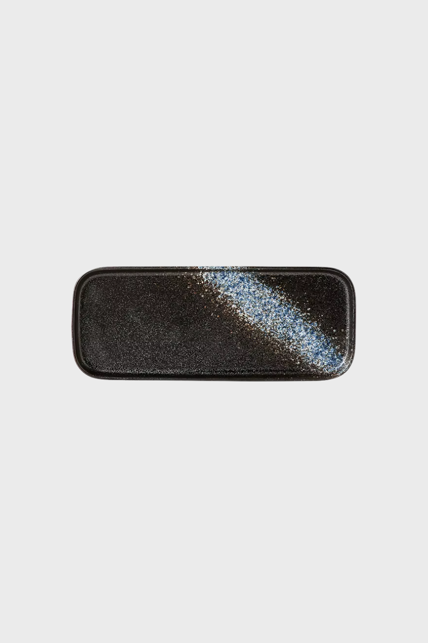 Large Rectangle Ceramic Dish (Blk Blu)
