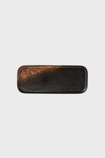 Large Rectangle Ceramic Dish (Blk Brn)