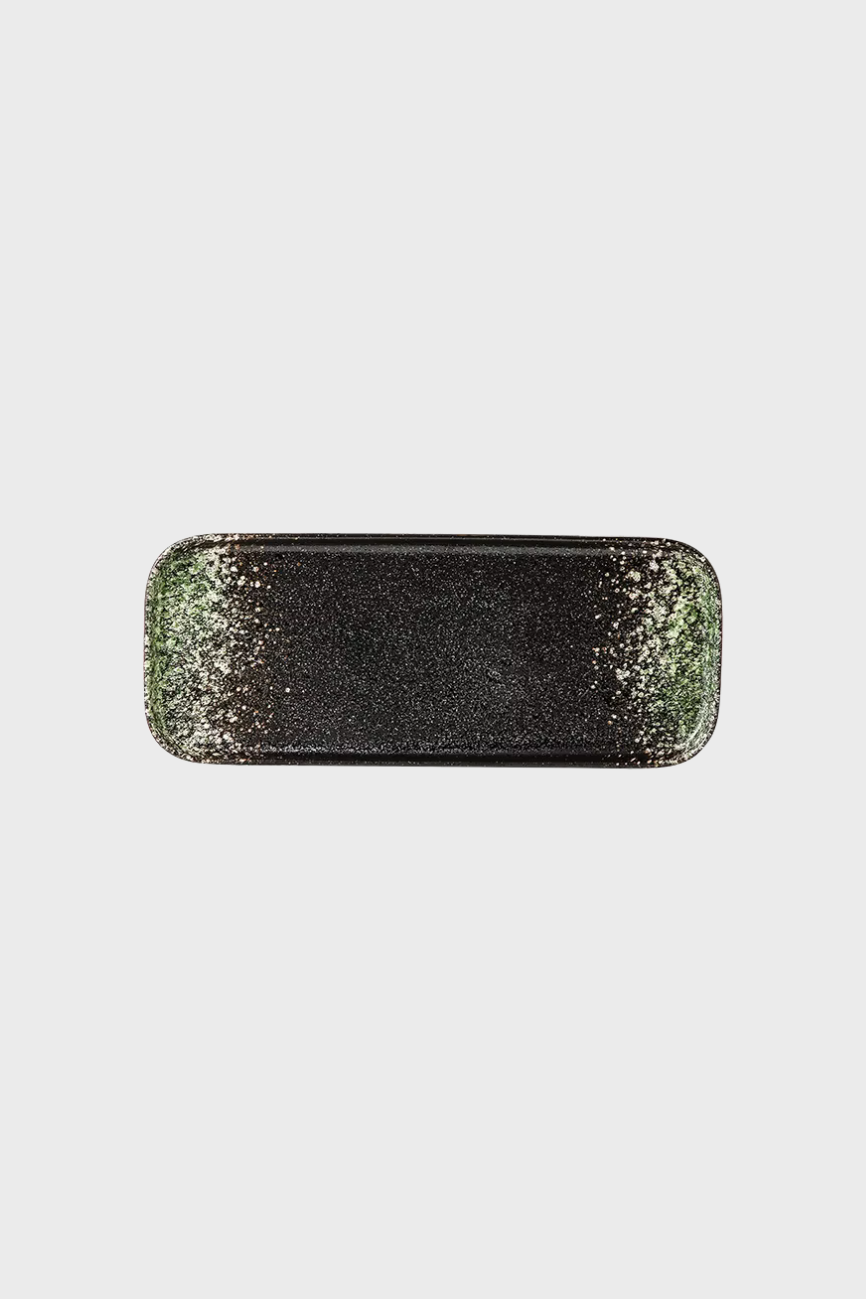 Large Rectangle Ceramic Dish (Blk Grn)