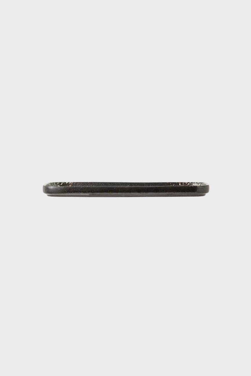Large Rectangle Ceramic Dish (Blk Grn)